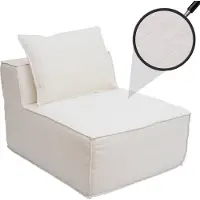 Mendler Fauteuil/accessoires pour canapé HWC-O54, fauteuil lounge, partie centrale rembourrée, tissu/textile (300 g/m²) 63 x 75 x 97 cm crème