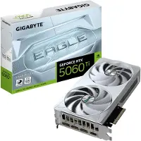 Gigabyte GeForce RTX 5060 Ti EAGLE OC ICE 8G Carte Graphique – 8 Go GDDR7, 128 bits, PCI-E 5.0, 2617 MHz Fréquence du processeur, 3 x DisplayPort, 1 x HDMI, GV-N506TEAGLEOC ICE-8GD