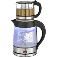 Zilan Bouilloire à thé 2200 watts | Semaver | Caydanlink | Bouilloire en verre | 100% sans BPA | Eclairage LED bleu | Filtre à calcaire | Bouilloire 1,8 litre / Bouilloire 0,8 litre |
