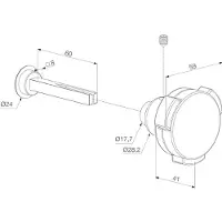 Locinox Bouton de porte KIDLOC 2,59/54,6/41 mm, VK 8x60 mm,inox/poly. (Poignée de porte)
