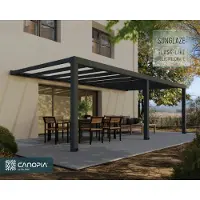 Canopia By Palram Auvent de terrasse Stockholm Palram - Auvent 3,4 x 7,4 m alu gris