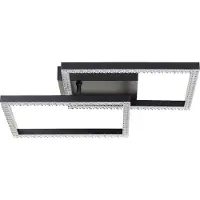 Brilliant Plafonnier 41x41cm Ranni noir IP20 LED intégré