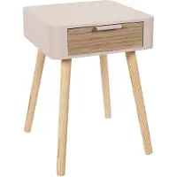 Home Deco Factory Table De Chevet 1 Tiroir "Bois" 48cm Rose