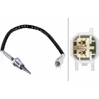 Hella Capteur de température des gaz d'échappement vissé 2 pôles 260 mm câble pour FORD RANGER