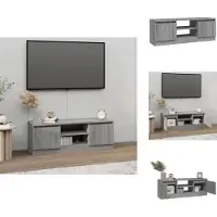vidaXL Armoire TV avec porte Gris Sonoma 102x30x36 cm - Meuble TV