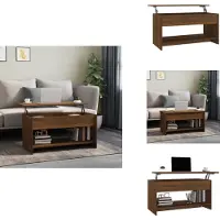 vidaXL Table basse marron aspect chêne 102 x 50 x 52,5 cm en aggloméré - Tables basses