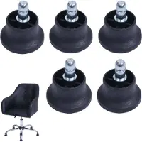 Mendler lot de 5 patins de sol HWC-K72 au lieu de roulettes - stabilité fixe pour chaise de bureau/de salle à manger, patins de pied, Ø 11mm noir