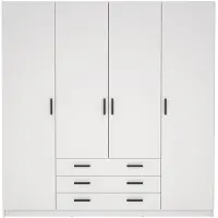Ebuy24 - Armoire 4 portes et 3 tiroirs L196 cm - PRINT