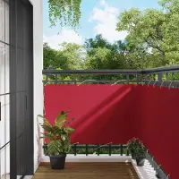 Syfax Écran de balcon Rouge 100 x 200 cm Tissu Oxford