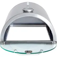 ALL' GRILL Allgrill Pizzaboxx rond en acier inoxydable Embout à pizza pour grills à gaz avec plaque de cuisson latérale