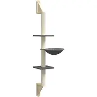 Syfax Arbre à chat mural avec griffoir gris foncé 142,5 cm