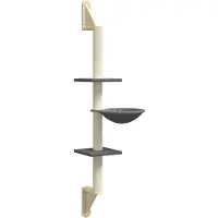 vidaXL Arbre à chat avec colonne griffoir montage mural gris foncé 142,5 cm