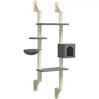 Syfax Arbre à chat mural avec griffoir gris foncé 180 cm