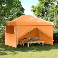 Prolenta Maison Exclusive - Tente de réception pliable Pop-Up avec 4 panneaux latéraux, orange