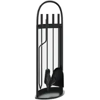 vidaXL set de 5 outils pour cheminée 23x15x66 cm acier