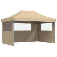 Syfax Tente de réception pliable escamotable avec 3 parois latérales