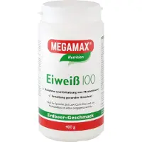 MEGAMAX Nutrition Protéine 100 poudre saveur fraise, 400 g de poudre