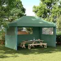 Prolenta Maison Exclusive - Tente de réception pliable Pop-Up avec 3 panneaux latéraux, vert