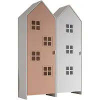 Vipack - CASAMI BRUGES Ensemble de 2 pièces composé de : Armoire à 1 porte avec façade en rose et en blanc