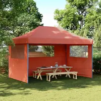 Prolenta Maison Exclusive - Tente de réception pliable Pop-Up avec 3 panneaux latéraux, couleur terre cuite