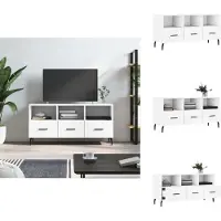 vidaXL Meuble TV Blanc 102x36x50 cm Bois composite - Meuble TV