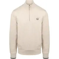 Fred perry Pull Demi-Zip Melange Blanc cassé Beige taille S