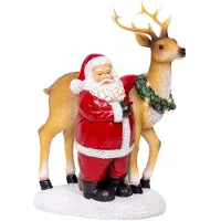Lumineo Figurine de Saint-Nicolas avec renne et LED CHRISTMAS