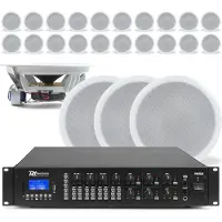 Power Dynamics uitgebreide plafond speaker set met 24 speakers - 100V - Wit, Haut-parleur PA, Blanc
