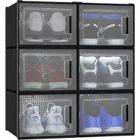 OEM Boîtes à chaussures transparentes avec aimants, étagère à chaussures et boîte de rangement, lot de 6, organiseur de chaussures