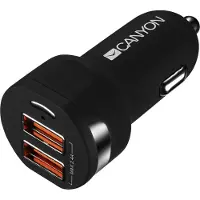 Canyon CNE-CCA04B Chargeur pour appareils mobiles MP3, autres, haut-parleur portable, smartphone, tablette Noir Allume-cigare de voiture