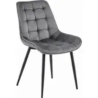 Leobert Chaise - - Bera - Velours Gris Foncé/Pieds Noirs - 54 X 60 X 88 Cm