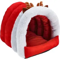 Jumi – Couchette de Noël pour animaux (chat/chien) – Coussin moelleux Père Noël 40 x 40