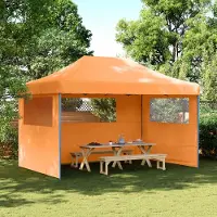 Prolenta Maison Exclusive - Tente de réception pliable Pop-Up avec 3 panneaux latéraux, orange