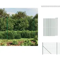 vidaXL Clôture grillagée avec bride au sol Vert 2,2x25 m - Panneaux de clôture