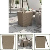 The Living Store Table de jardin avec plateau amovible Marron clair Polypropylène