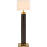 Signature - Lampe sur pied en métal noir et finition laiton doré H165 cm - VENDOME
