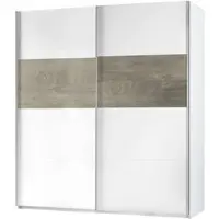 Dmora Ainu - Armoire 2 Portes, 180x200h cm Blanc, 2 Étagères