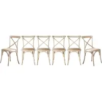 Signature - Lot de 6 chaises en bois massif et cannage L61 cm - BISTROT