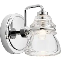 Kichler Applique de salle de bains Talland, chrome poli, 1xG9x3W, verre, dimensions : 16,3 x 12,7 x 17,5 cm, IP44,