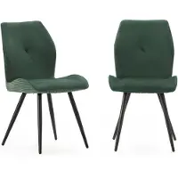 CALICOSY - Lot de 2 chaises en tissu avec pieds en métal noir L45 cm - ADAYA
