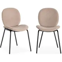 CALICOSY - Lot de 2 chaises en tissu avec pieds en métal noir L45 cm - CORI