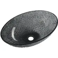 Hak Sapho Beauty - Lavabo pour comptoir, 500x360 mm, sans trop-plein, verre noir TY305SG