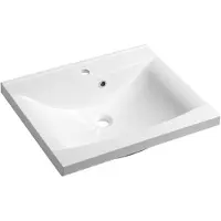 Hak Sapho Lucia - Lavabo 600x480 mm, avec trop-plein, trou pour robinet, blanc 50062