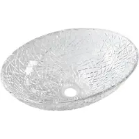 Sapho Beauty - Lavabo à poser, 500x360 mm, sans trop-plein, verre clair TY305CL