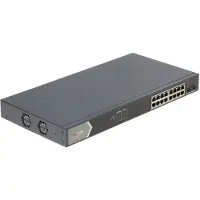 Hikvision DS-3E1518P-SI commutateur réseau Géré L2 Gigabit Ethernet (10/100/1000) Connexion Ethernet, supportant l'alimentation via ce port (PoE) 1U Noir