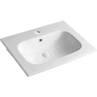 Hak Sapho Sanovit Piedra - Lavabo 61x47 cm, avec trop-plein, trou pour robinet, blanc 43061