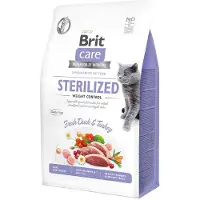 Brit Care Cat Grain-Free Sterlized Weight Control - Croquettes de canard pour chats adultes stérilisés - 400g