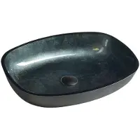 Sapho Beauty - Lavabo pour comptoir, 540x395 mm, sans trop-plein, verre noir TY220