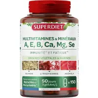 SuperDiet SUPER DIET Complexe Multivitamines & Minéraux - 10% avec le code: 926CE 150 pc(s) Capsule(S)