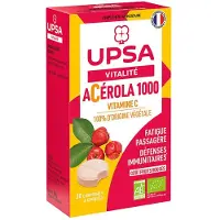 Upsa Complément alimentaire Vitalité - Acérola 1000 Bio - 2 tubes de 15 comprimés à croquer 30 pc(s) Comprimé(S) À Croquer
